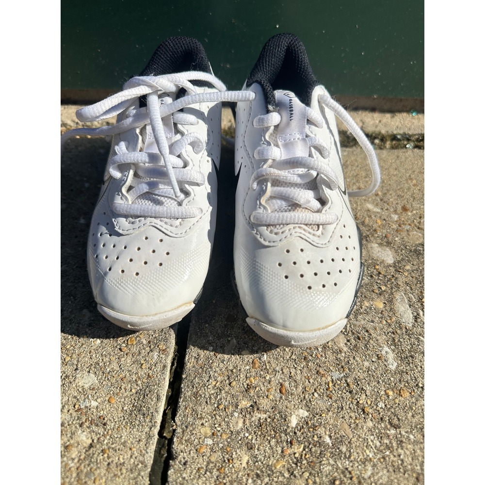 Nike Force Trout 9 Shark‎ Kids Baseball Cleats White Black 10C DJ6525-101